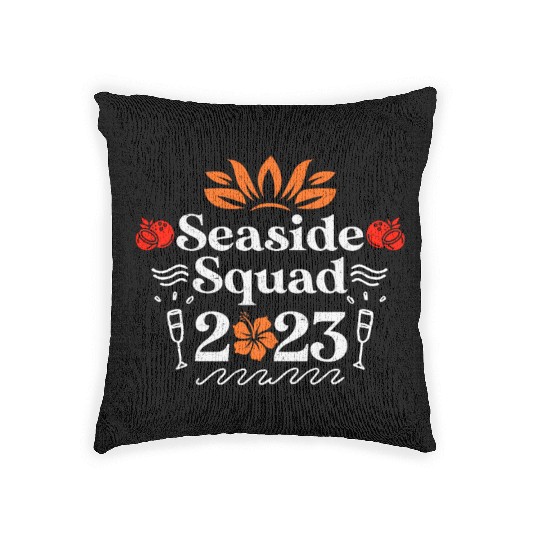 Seaside Squad 2023 Summer Vacation Spring Break Woven Pillows