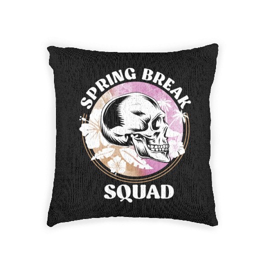 Spring Break Squad Summer Vacation Spring Break Woven Pillows