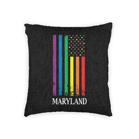 Maryland Pride Month Pride Flag LGBT Community LGB Woven Pillows