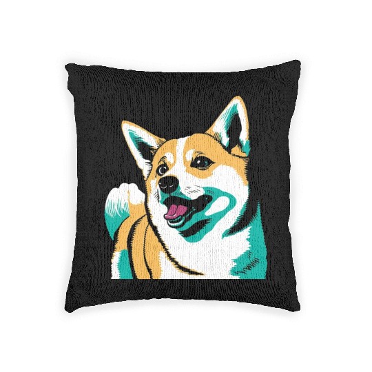 Popart Shiba Inu Woven Pillows