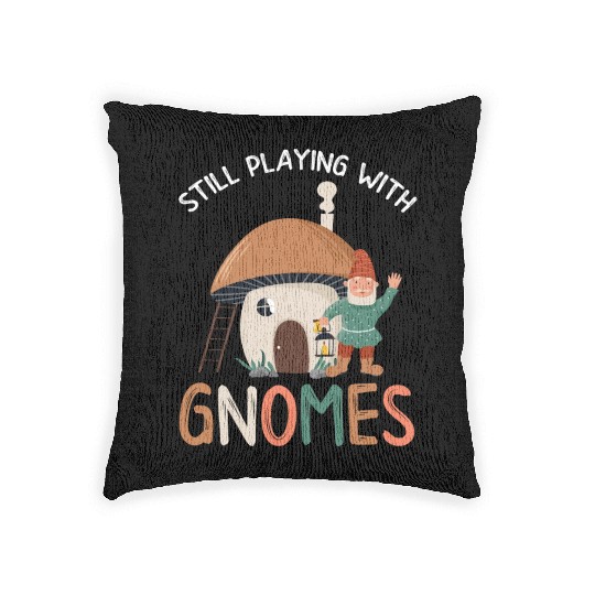 Gnomes - Gnome Collecting - Gnome Collector Woven Pillows