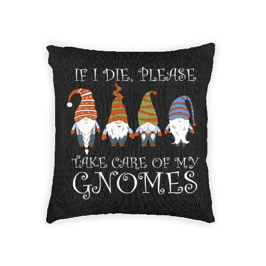 Gnomes - Gnome Collecting - Gnome Collector Woven Pillows