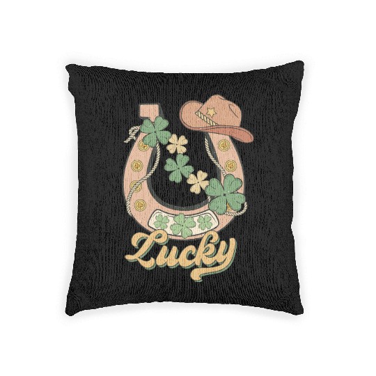 Lucky Shamrock Horseshoe Woven Pillows