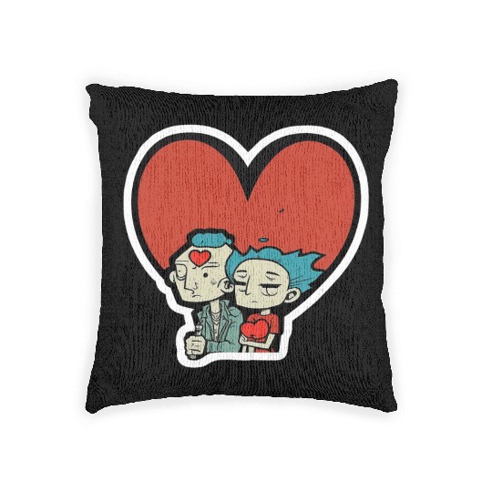 Old Couple In Valentine’s Day Woven Pillows