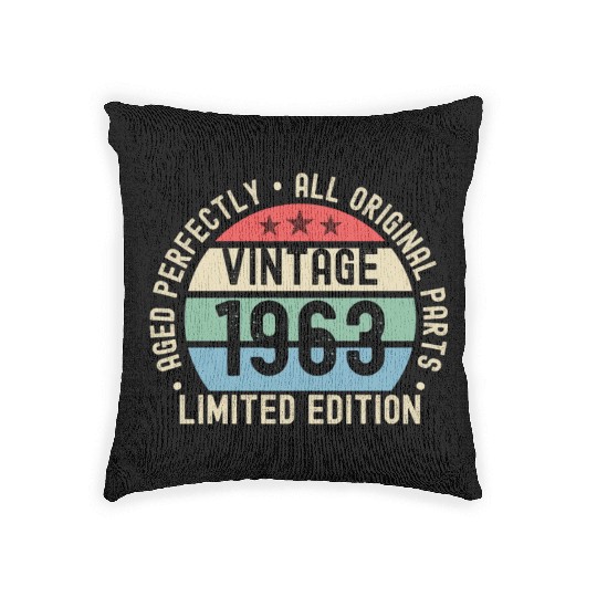 60th Birthday Vintage 1963 Woven Pillows