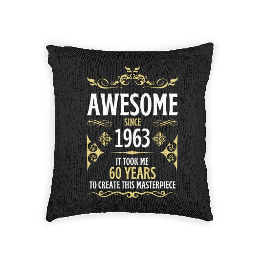 60th Birthday Vintage 1963 Woven Pillows