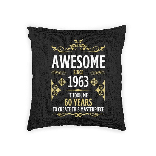 60th Birthday Vintage 1963 Woven Pillows