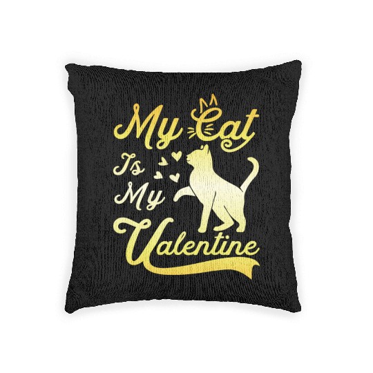 Cat Valentine Humor Kitties Lover Woven Pillows