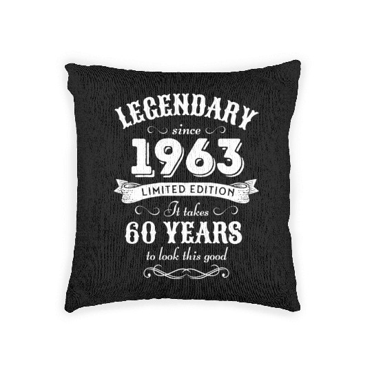 60th Birthday Vintage 1963 Woven Pillows