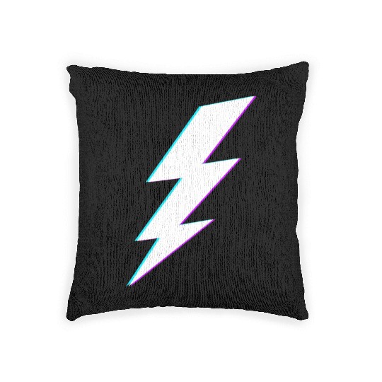 Lightning Bolt Vaporwave Storm Lightning Woven Pillows