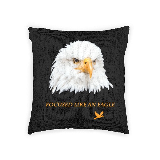 Bald Eagle Gift Idea Focussed like an Eagle Photo Woven Pillows