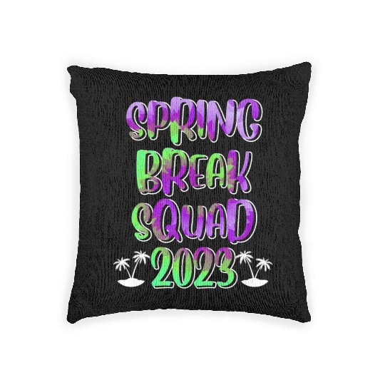 Spring Break Squad Summer Vacation Spring Break Woven Pillows