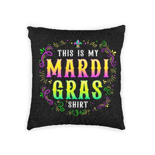 Mardi Gras Funny Party Costume This is my Mardi Woven Pillows