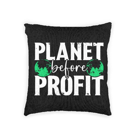Planet Before Profit Earth Day Planet Environment Woven Pillows