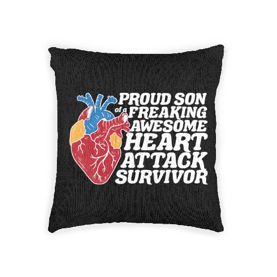 Heart Attack Survivor Son Woven Pillows