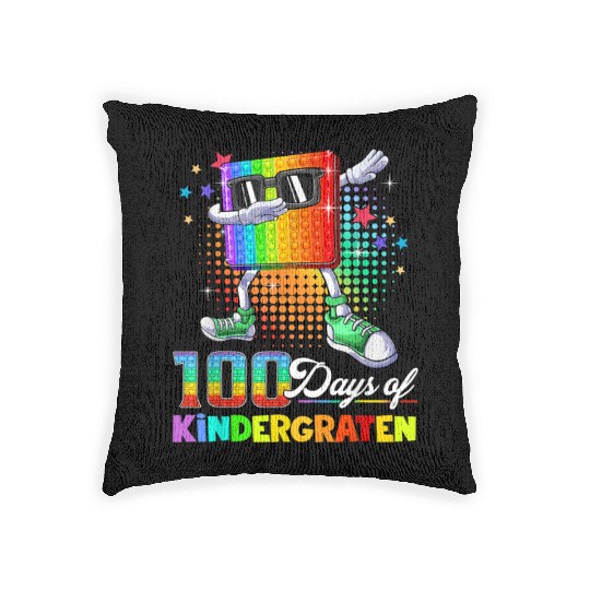 100 Days Of Kindergarten School Teacher Funny Woven Pillows