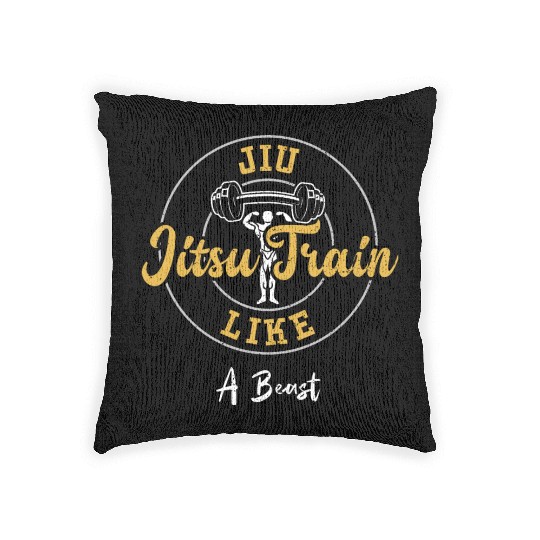 Jiu Jitsu Train Like A Beast - Gym Woven Pillows