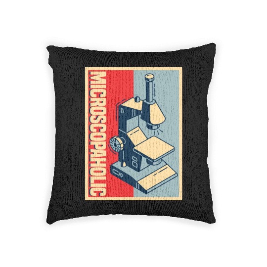 Biology Biologist Microscope Woven Pillows