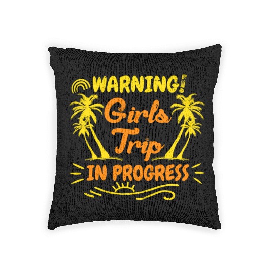 Attention girls trip in progress Spring Break Woven Pillows