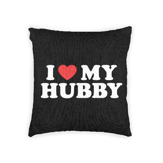 I love my hubby Woven Pillows