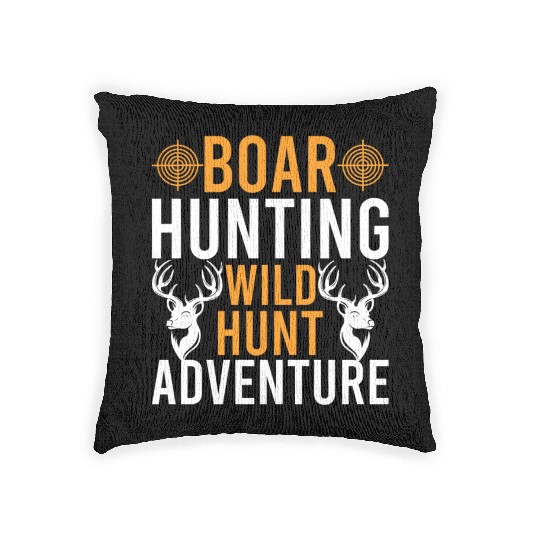 Boar Hunting Wild Hunt Adventure Woven Pillows