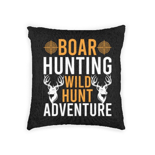 Boar Hunting Wild Hunt Adventure Woven Pillows