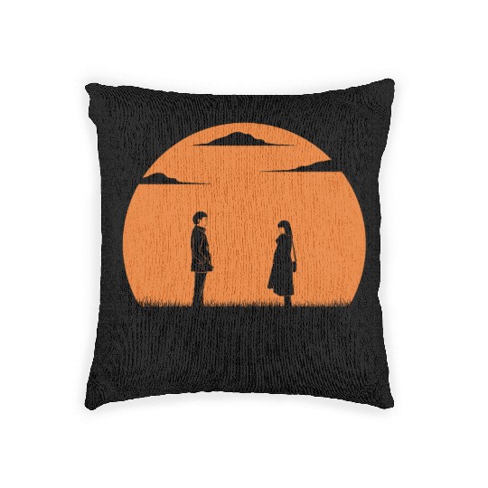 Love or parting in the full moon Woven Pillows