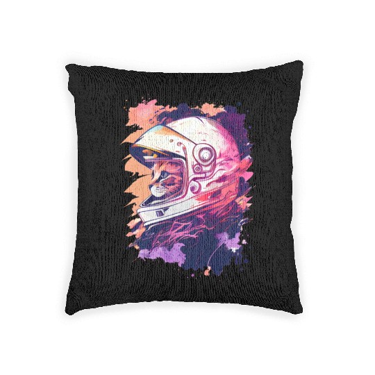 Aesthetic Vaporwave Space Cat 80s 90s Astronaut Woven Pillows
