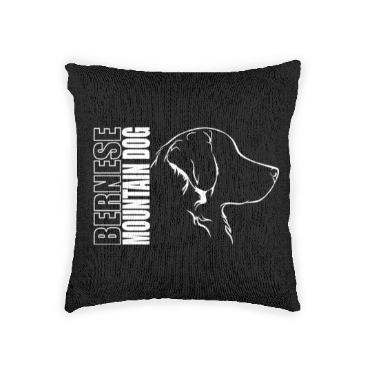 Funny Bernese Mountain Dog Profile dog mom Woven Pillows