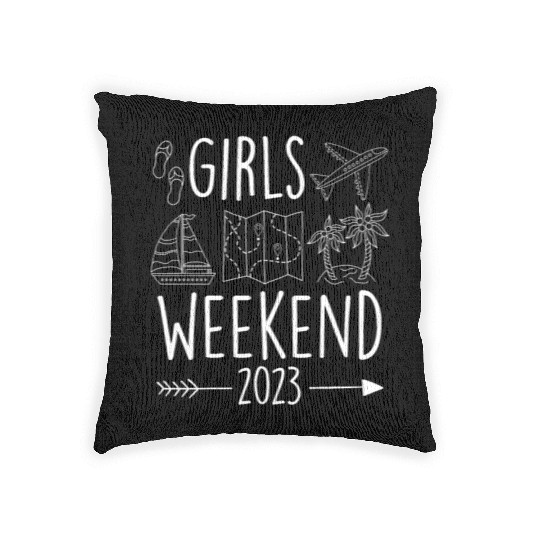 Girls Weekend 2023 Girls Trip Spring Break Woven Pillows