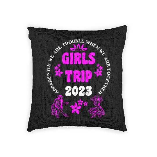 Girls Trip 2023 girls vacation girls spring break Woven Pillows