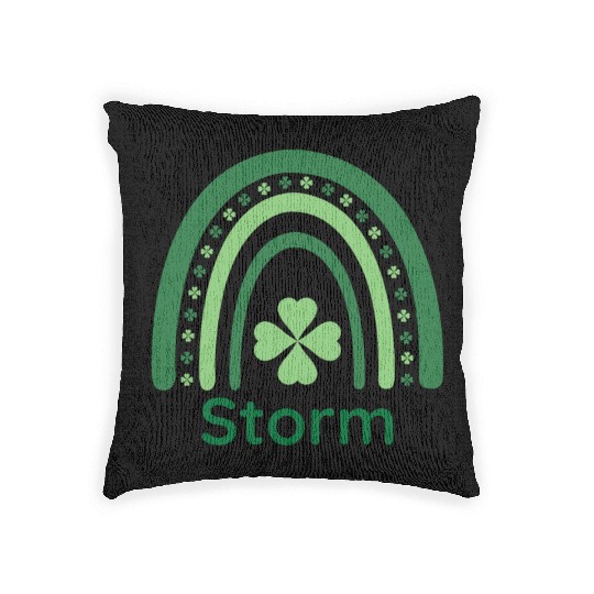 Storm Clover Charm Boho Rainbow Woven Pillows