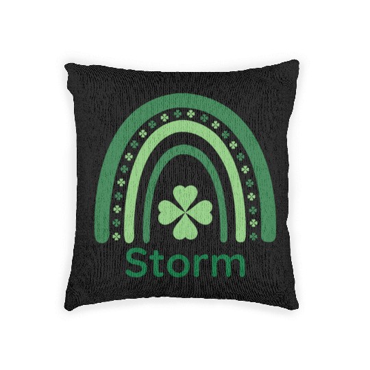 Storm Clover Charm Boho Rainbow Woven Pillows