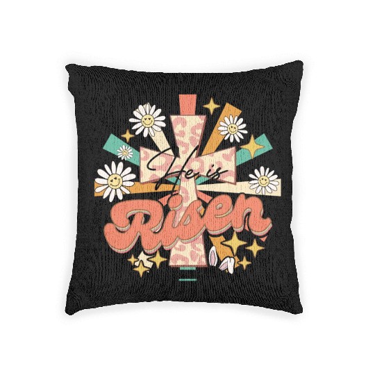 He is risen Mathew 28:06 Woven Pillows
