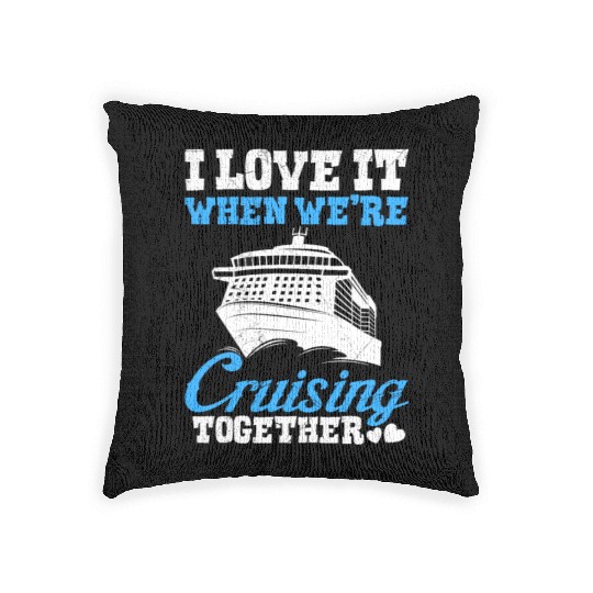 Cruising together cruise vacation spring break Woven Pillows