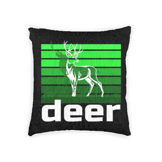 deer graphic Woven Pillows