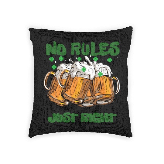 st paddy funny day, green beer Irish day Woven Pillows