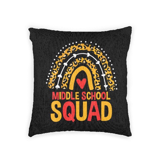 Back To School Leopard Middle School Squad Woven Pillows
