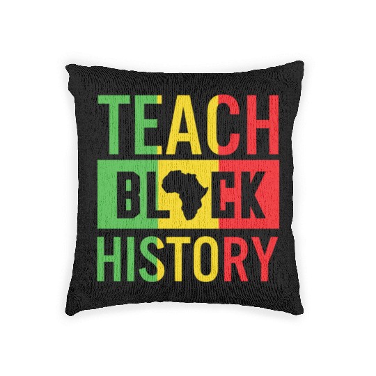 Teach Black History African American Juneteenth Woven Pillows