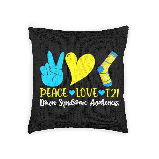 Hand Print Socks World Down Syndrome Awareness Day Woven Pillows