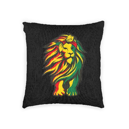 Lion Juneteenth Cool Black History African America Woven Pillows