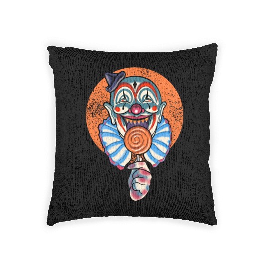Horror Candy Corn Clown Woven Pillows