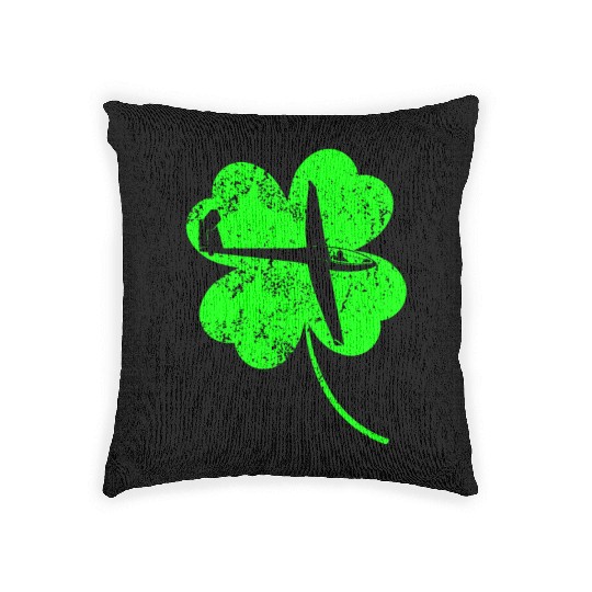 Gliding St. Patrick's day shamrock Woven Pillows