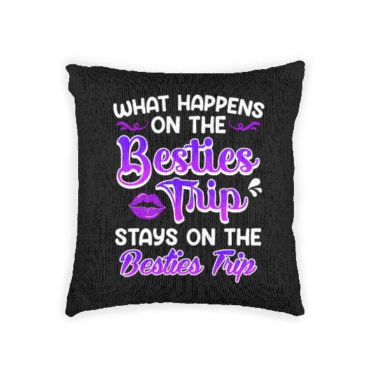 Besties Trip Friends Summer Vacation Spring Break Woven Pillows