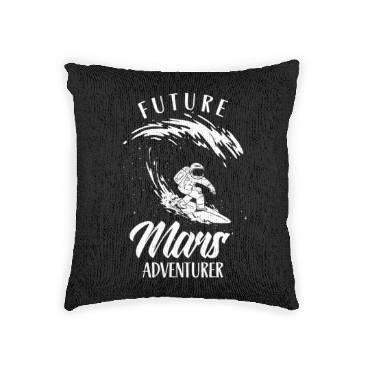 Future Mars Adventurer Space Explorer Planet Woven Pillows