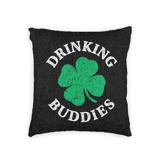 Drinking Buddies Funny St Patricks Day Woven Pillows