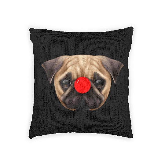 Face No Nose Red For Dogs Lover Happy Day Kids Boy Woven Pillows