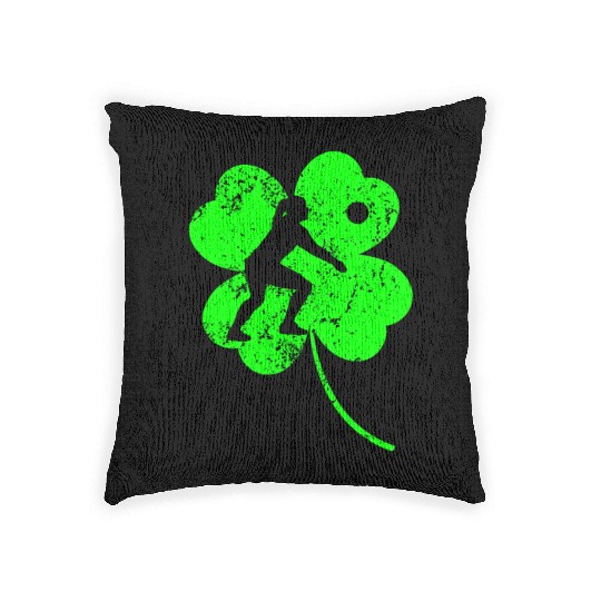 Volleyball St. Patrick's day shamrock Woven Pillows