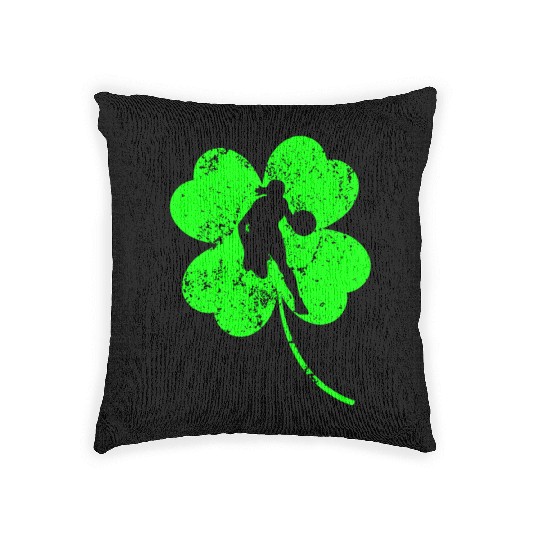 Basketball St. Patrick's day shamrock Woven Pillows