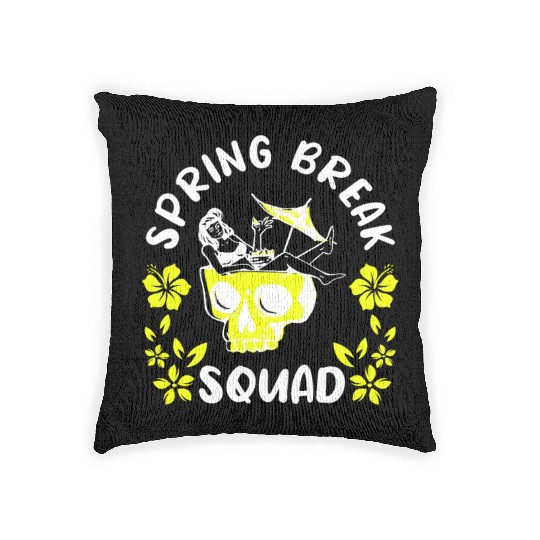 Spring Break Squad Summer Vacation Spring Break Woven Pillows